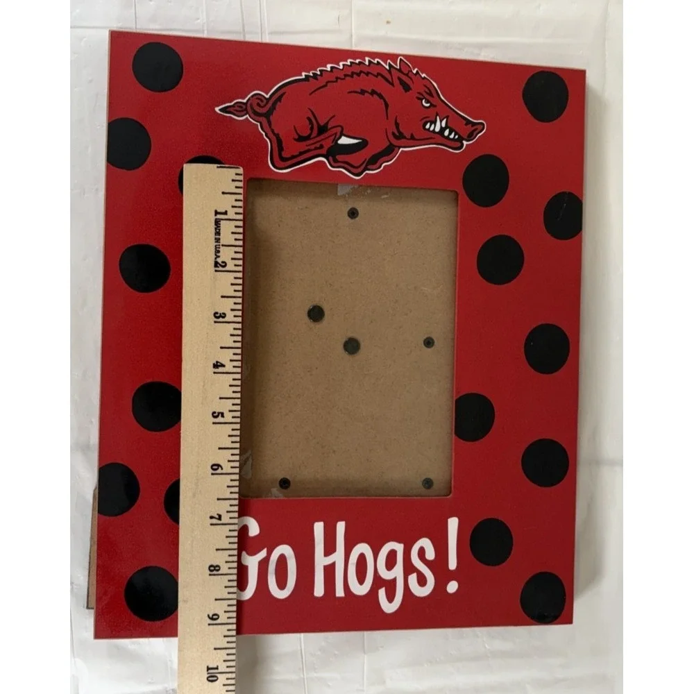 Arkansas Razorbacks Picture Frame Polka Dots Red Black Go Hogs! 4